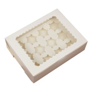 12 cupcakes box white