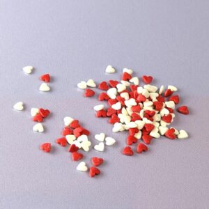 Sprinkles hearts red & white