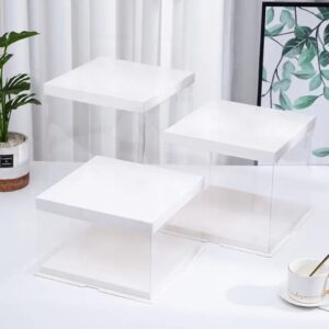 transparent cake box white