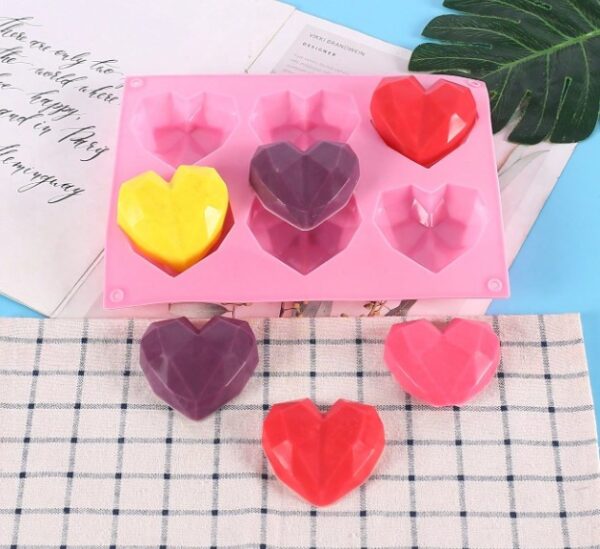 Silicone mold 6 Hearts